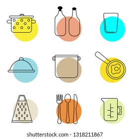 kitchen hardware line art geometric illustration. Icon, graphic symbol, part of image design , kitchen and kitchen related items