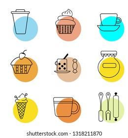 kitchen hardware line art geometric illustration. Icon, graphic symbol, part of image design , kitchen and kitchen related items