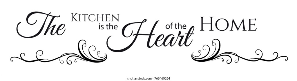 Kitchen Is Heart of the Home Wall Quote Stickers