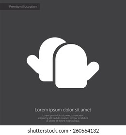 kitchen holders premium illustration icon, isolated, white on dark background, with text elements 