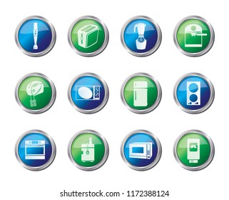 Kitchen and home equipment icons over colored background - vector icon set