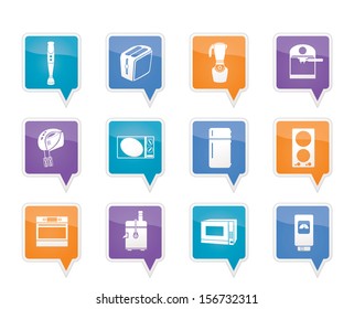 Kitchen and home equipment icons - vector icon set