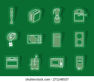 Kitchen and home equipment icons - vector icon set