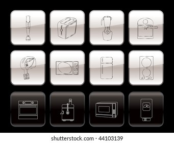 Kitchen and home equipment icons - vector icon set