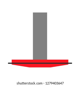 Kitchen hood air extractor filter symbol. Flat icon ventilation isolated white