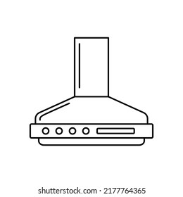 Kitchen hood air extractor filter icon in line style icon, isolated on white background