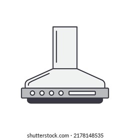 Kitchen hood air extractor filter icon in color, isolated on white background 