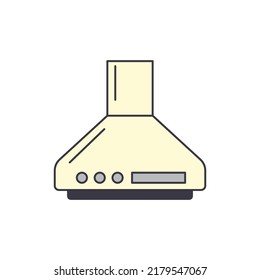 Icono del filtro del extractor de aire del capó de cocina en color, aislado en fondo blanco 