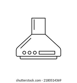 Kitchen hood air extractor filter icon in line style icon, isolated on white background