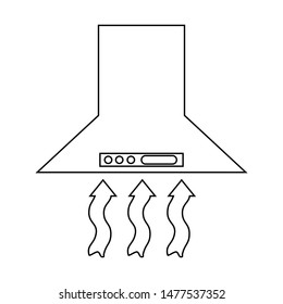Kitchen hood black on a white background, vector illustration for design.