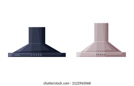 Kitchen Hood or Exhaust Hood as Home or Household Electric Appliance Vector Set - Shutterstock ID 2122965068