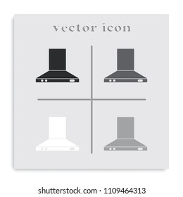 Kitchen hood flat black and white vector icon.
