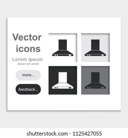 Kitchen hood flat placed on web page template vector icon.