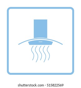 Kitchen hood icon. Blue frame design. Vector illustration.