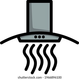 Kitchen Hood Icon. Editable Bold Outline With Color Fill Design. Vector Illustration.