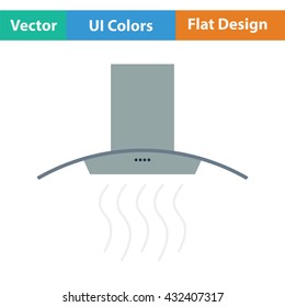 Kitchen hood icon. Flat design. Vector illustration.