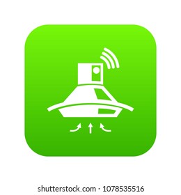 Kitchen hood icon green vector isolated on white background