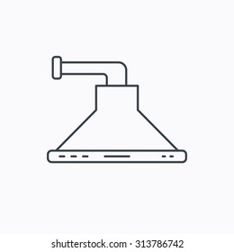 Kitchen hood icon. Kitchenware equipment sign. Linear outline icon on white background. Vector