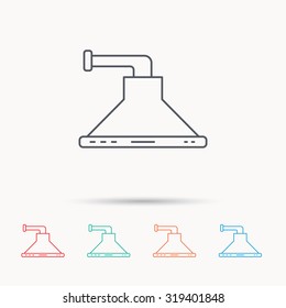 Kitchen hood icon. Kitchenware equipment sign. Linear icons on white background. Vector