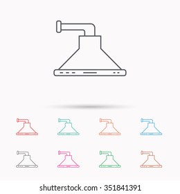 Kitchen hood icon. Kitchenware equipment sign. Linear icons on white background.