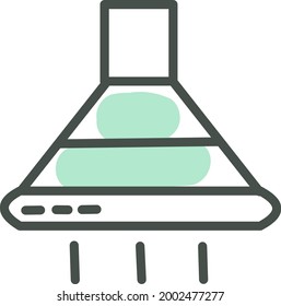 Kochnische Kapuze, Illustration, Vektorgrafik auf weißem Hintergrund.