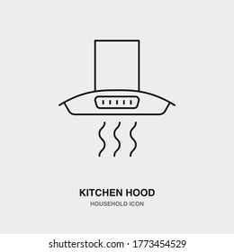 Kitchen Hood Line Icon on Isolated Background. Vector Illustration of Exhauster. Outline Household Electrical Equipment.