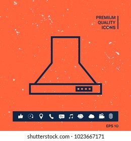 Kitchen hood linear icon