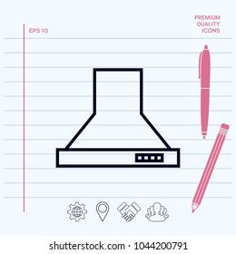 Kitchen hood linear icon