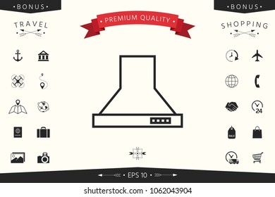 Kitchen hood linear icon