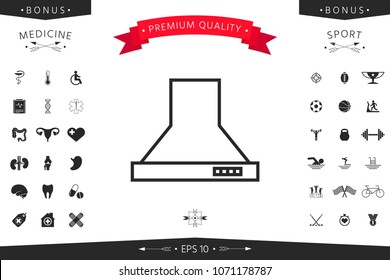 Kitchen hood linear icon