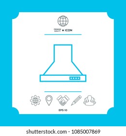 Kitchen hood linear icon