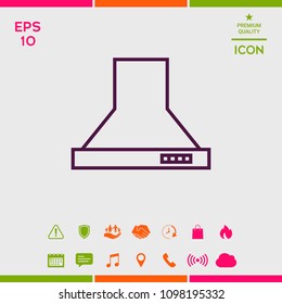 Kitchen hood linear icon