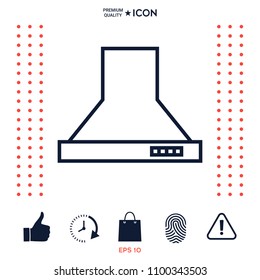 Kitchen hood linear icon