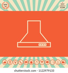 Kitchen hood linear icon