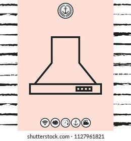 Kitchen hood linear icon