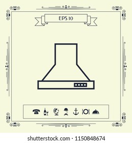Kitchen hood linear icon