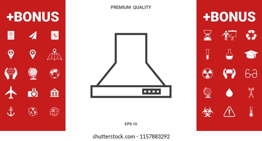 Kitchen hood linear icon