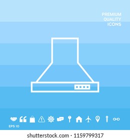 Kitchen hood linear icon