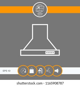 Kitchen hood linear icon