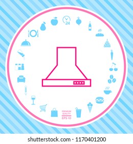 Kitchen hood linear icon
