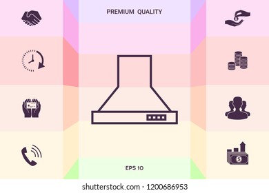 Kitchen hood linear icon