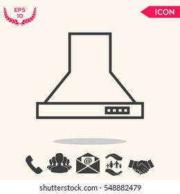 Kitchen hood linear icon