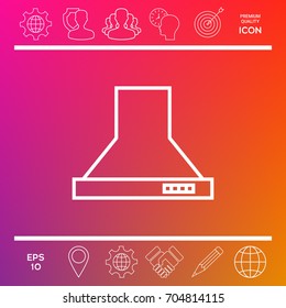 Kitchen hood linear icon