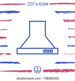 Kitchen hood linear icon