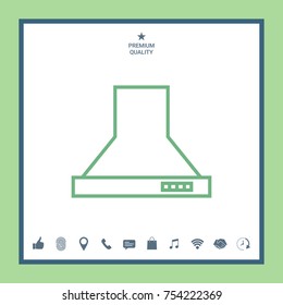 Kitchen hood linear icon