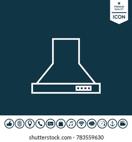 Kitchen hood linear icon