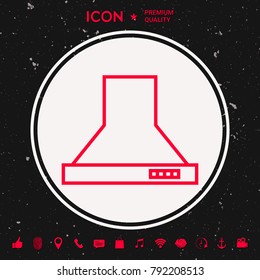 Kitchen hood linear icon