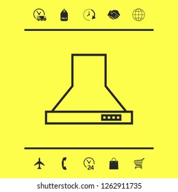Kitchen hood linear icon. Graphic elements for your design
