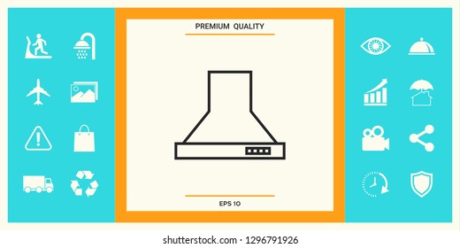 Kitchen hood linear icon. Graphic elements for your design