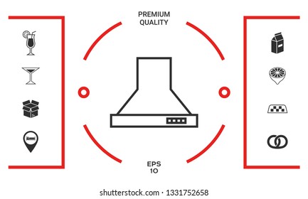 Kitchen hood linear icon. Graphic elements for your design